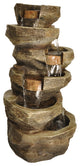 Zenvida Tiered Rock Waterfall Outdoor Garden Fountain, 39"