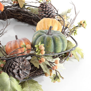 Safavieh Faux 24" Oak Leak Wreath With Pumpkins