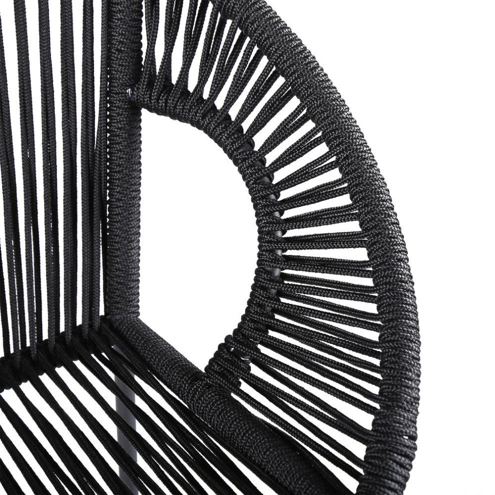 Acapulco 26 Indoor Outdoor Steel Bar Stool with Black Rope