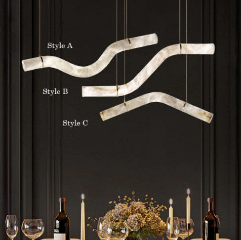 Alabaster Infinity Pendant Lamps, Style C