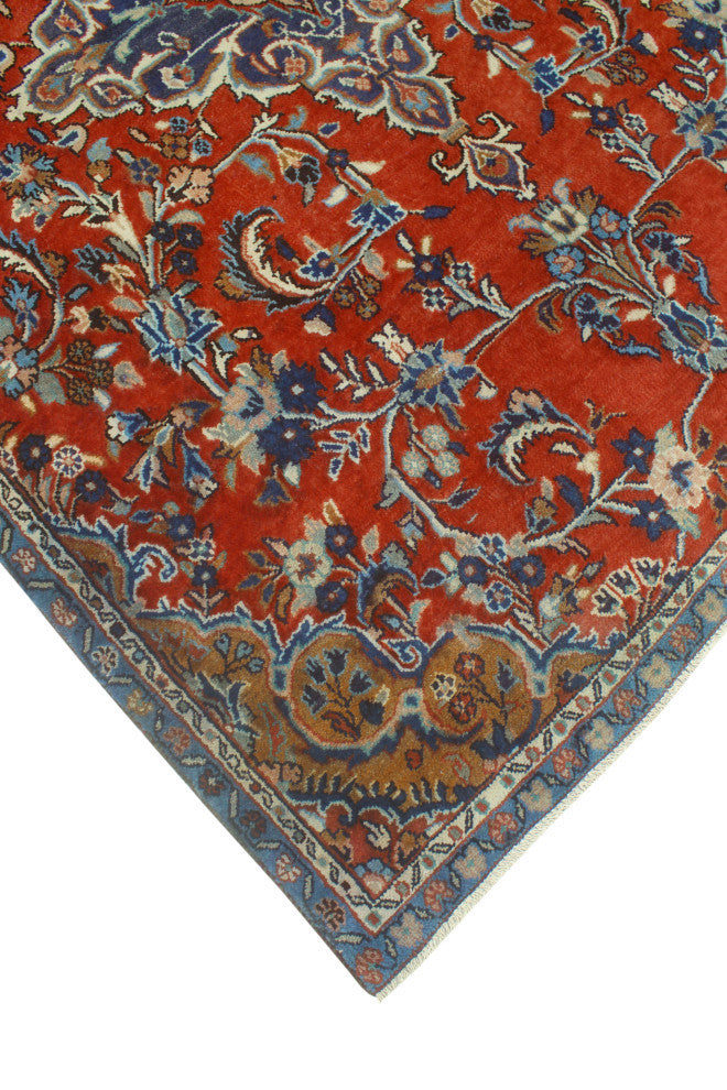 Fine Vintage Distressed Adom Rust/Blue Rug, 5'4x7'9