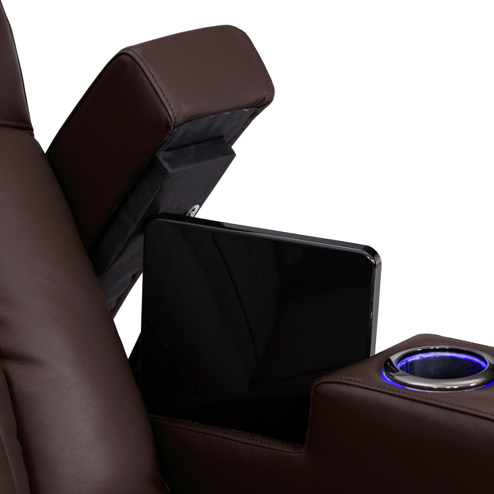 Seatcraft Athenian Home Theater Seating, Brown, Row of 3