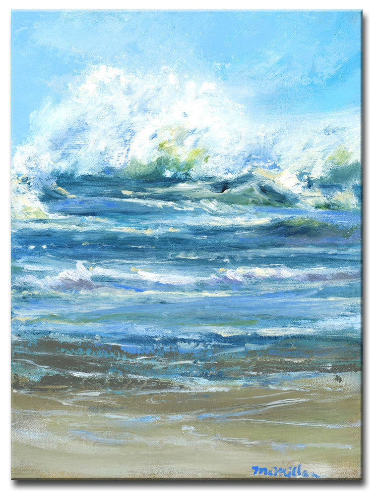 Crashing Wave' Ready2HangArt Canvas by Leslie Owens, 12"x16"
