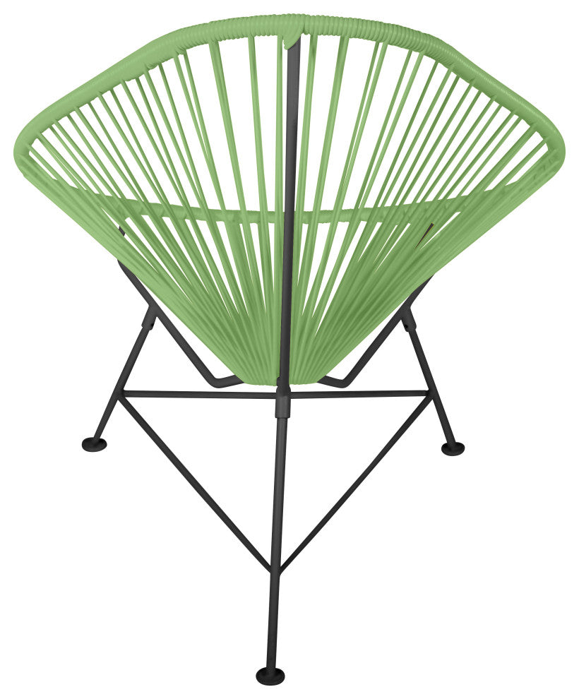 Acapulco Indoor/Outdoor Handmade Lounge Chair, Sage Weave, Black Frame