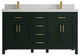 Cambridge 60 Double Bathroom Vanity in Dark Forest Green 2" Carrara Quartz