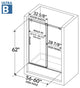 LessCare ULTRA-B Clear Glass Bath-Tub Door Chrome Finish, 56-60"x62"