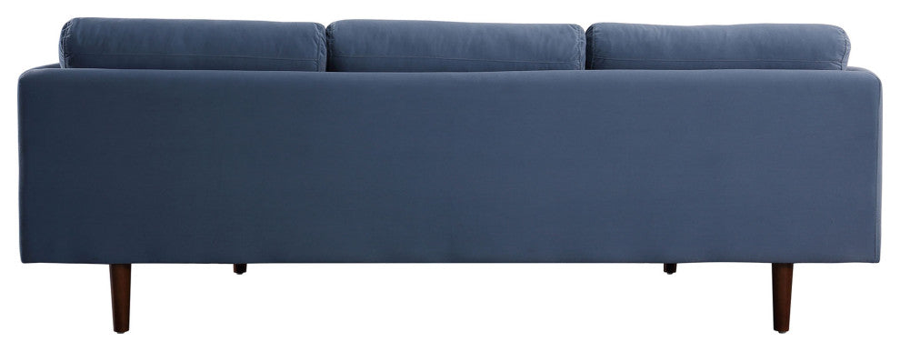 Minae Modern Contemporary Velvet Sofa, Blue