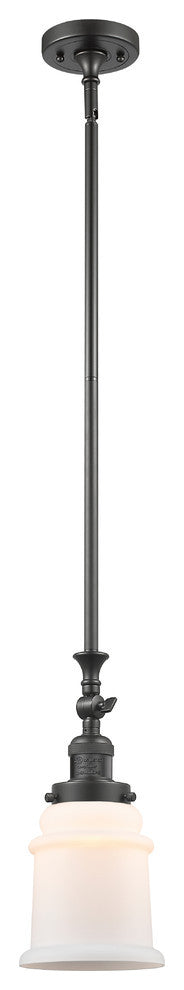 Canton 1-Light Mini Pendant, Oil Rubbed Bronze, Matte White