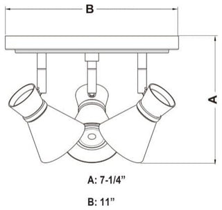 Alto 3-Light Directional Light, Brushed Nickel With Chrome