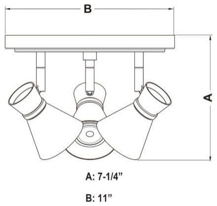 Alto 3-Light Directional Light, Brushed Nickel With Chrome