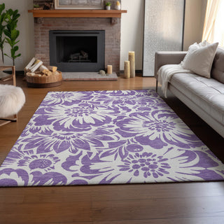 Premium Machine Washable Mayfield AMF551 Purple 9' x 12' Rug