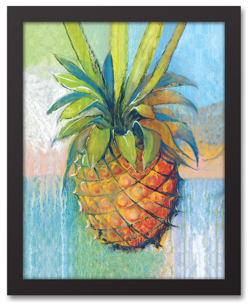 Tropical Pineapple 11x14 Black Framed Canvas