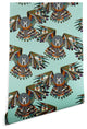 Deny Designs Sharon Turner Night Owl Mint Wallpaper, Blue, 2'x10'