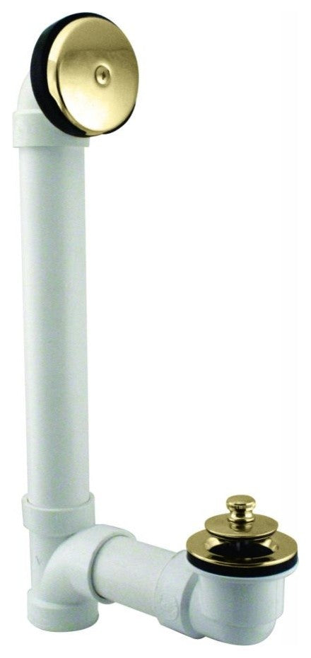 Twist & Close Sch. 40 PVC Bath Waste With One-Hole Elbow In Oil Rubbed Bronze, Polished Brass