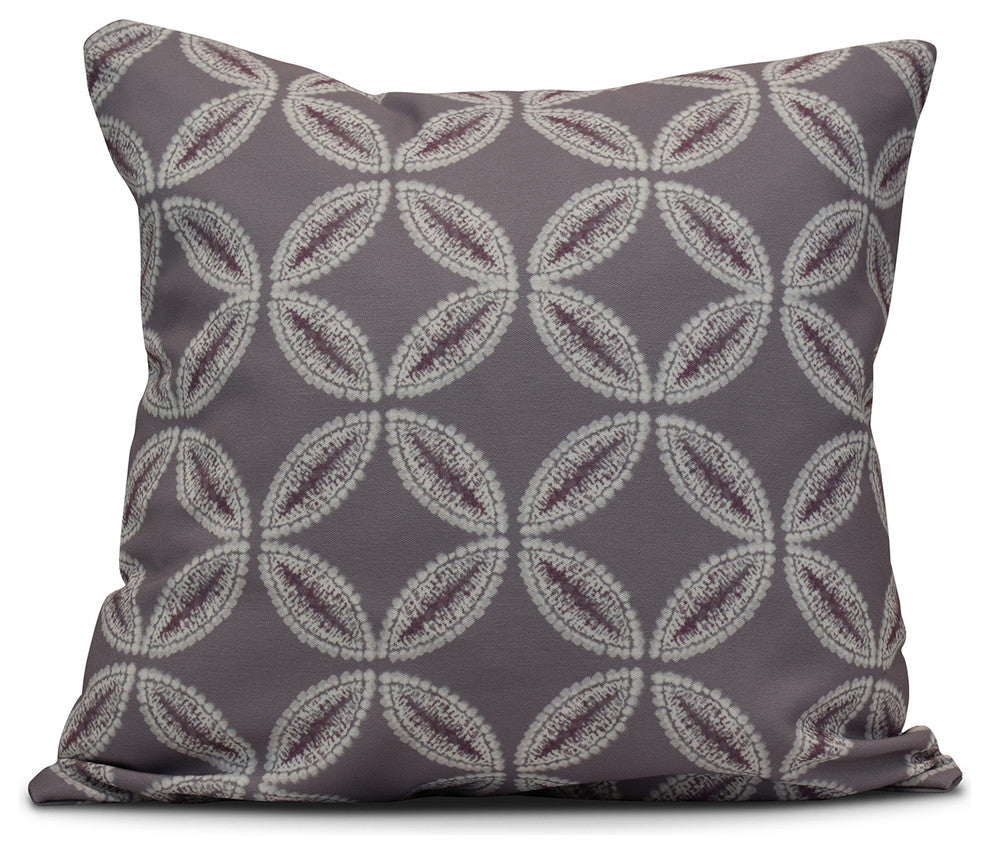 Tidepool, Geometric Print Outdoor Pillow, Lavender, 16"x16"