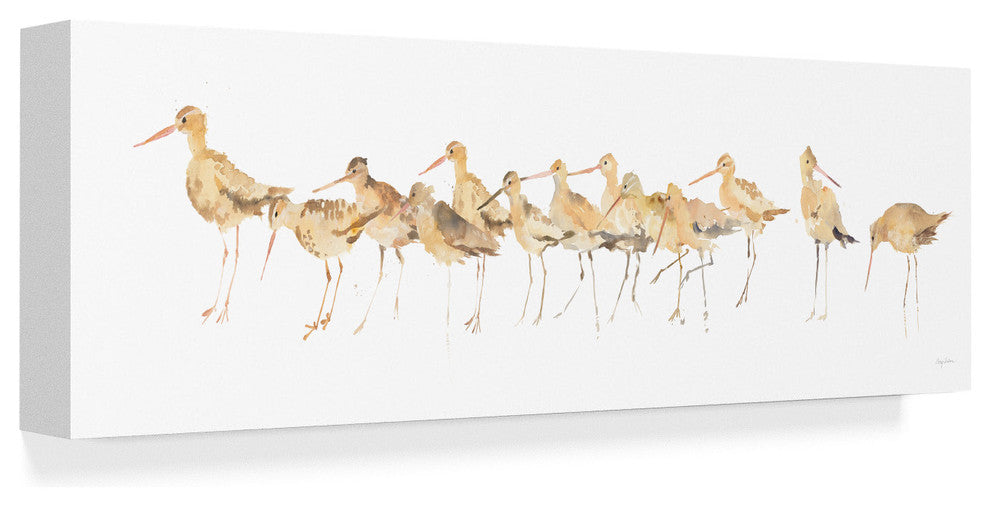 Avery Tillmon 'Watercolor Sandpipers Panel' Canvas Art