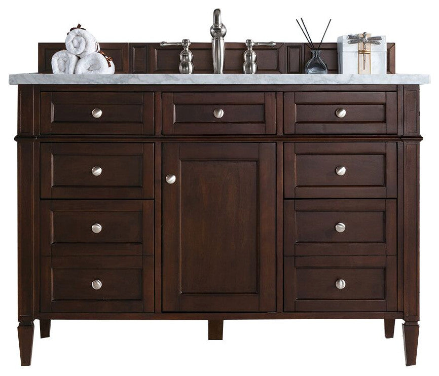 James Martin 650-V48-BNM-3CAR Brittany 48" Single Vanity w/ Carrara Marble Top