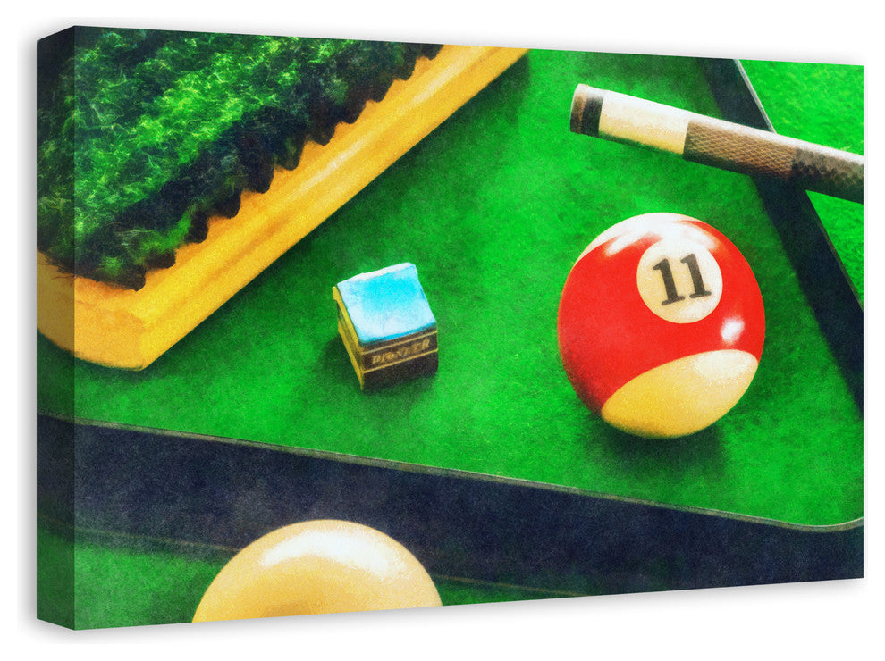 Faded Billards Pool Table 16"x24" Print on Canvas
