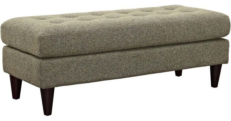 Modern Oatmeal Empress Upholstered Fabric Bench