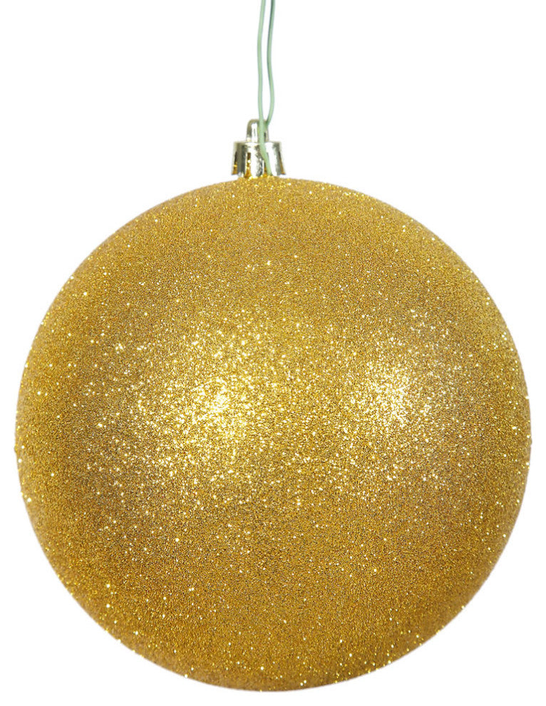 Vickerman N591208Dg 4.75" Gold Glitter Ball Ornament, 4 Per Bag