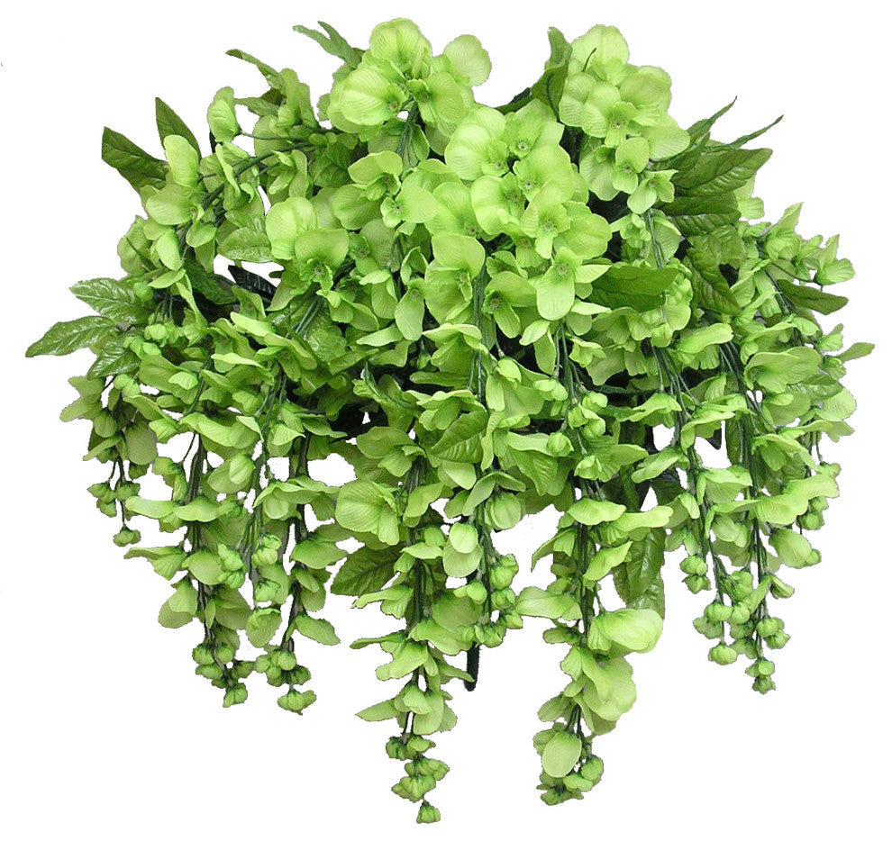 15 Stems Wisteria Long Hanging Bush Flowers, Kiwi