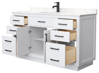 Beckett TK 60" Single Vanity, Cultured Top, Black Trim