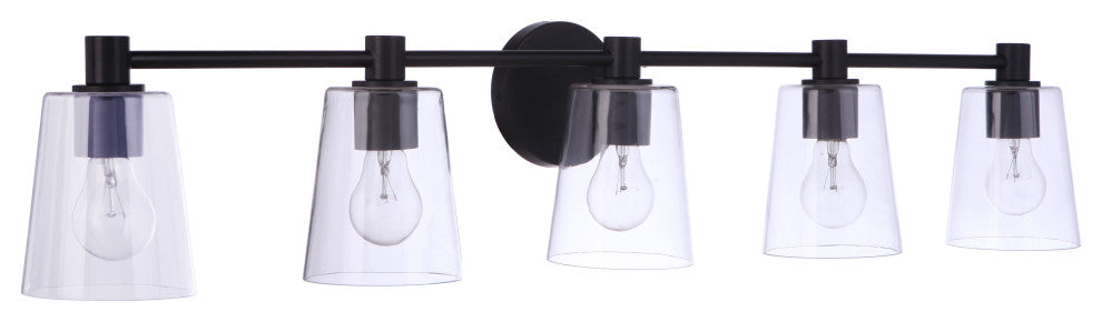 Craftmade, 12642FB5, Emilio Vanity 5 Light Flat Black