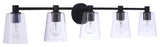 Craftmade, 12642FB5, Emilio Vanity 5 Light Flat Black