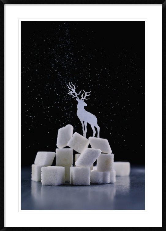 "Reindeer (Powdered Sugar)" Framed Digital Print by Dina Belenko, 32x44"