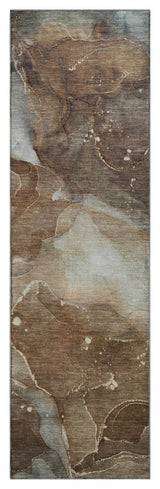 Premium Machine Washable Mayfield AMF522 Brown 2'3" x 7'6" Runner Rug