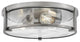 Hinkley Lowell 16" Md Flush Mount Ceiling Light, Antique Nickel + Clear Glass