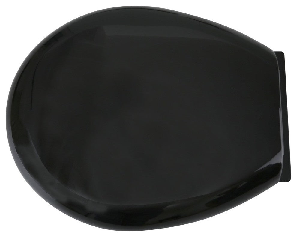 Slow Easy Close Toilet Seat No Slam Plastic Black Round Toilet Seat Lid