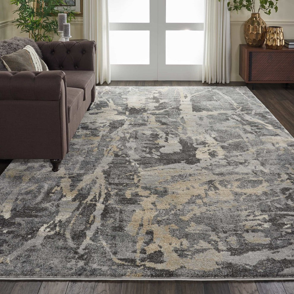 Nourison Fusion Gray Area Rug, 7'10"x10'6"