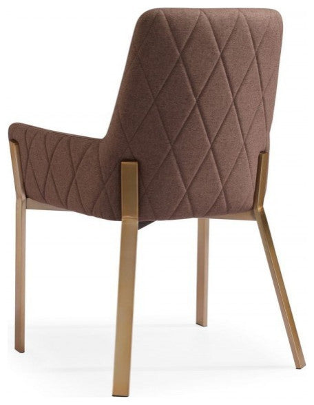 Brown Brass Dining Chair
