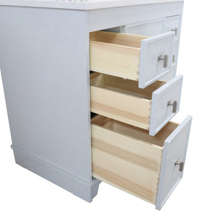 39" Single Sink Vanity, French Gray Finish With Engineered Stone Top