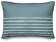 Sea Glass and White Sketch Stripes 14x20 Lumbar Pillow