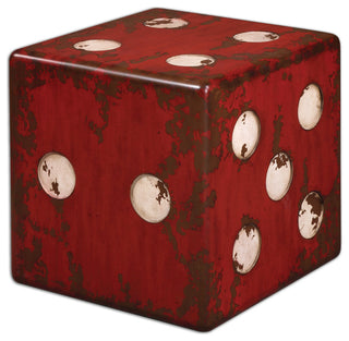 Uttermost Dice Red Accent Table
