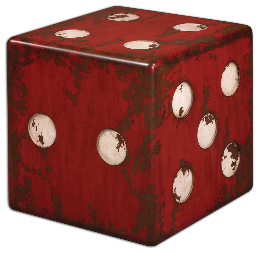 Uttermost Dice Red Accent Table