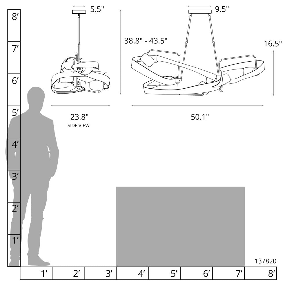 Graffiti Pendant, Short, Dark Smoke