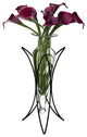 Amphora Vase on Half Moon Metal Stand, Clear