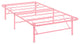 Modern Contemporary Urban Design Twin Size Platform Bed Frame, Pink, Metal Steel