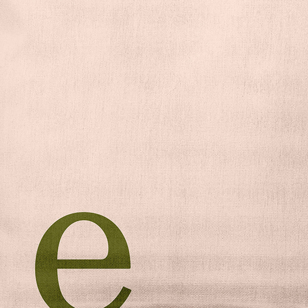 18" x 18" Modern Monogram Indoor/Outdoor Polyester Throw Pillow, Olive