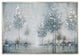 Silver Blue Trees Water Wall Art, Lake Painting