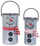 Nesting Metal Snowman Buckets, Set of 2