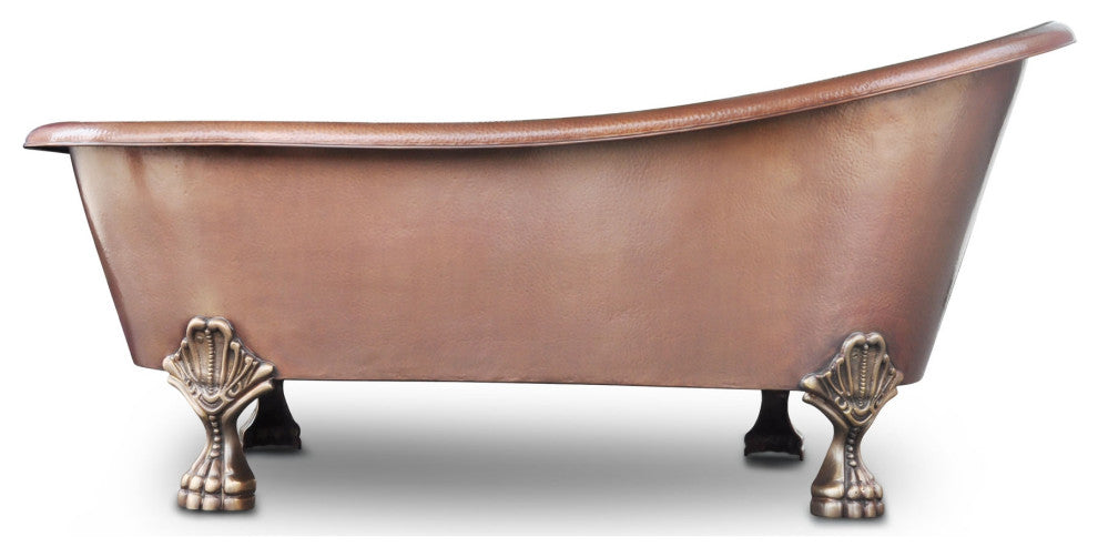 Heisenberg 5'6" Copper Freestanding Clawfoot Bathtub With No Overflow