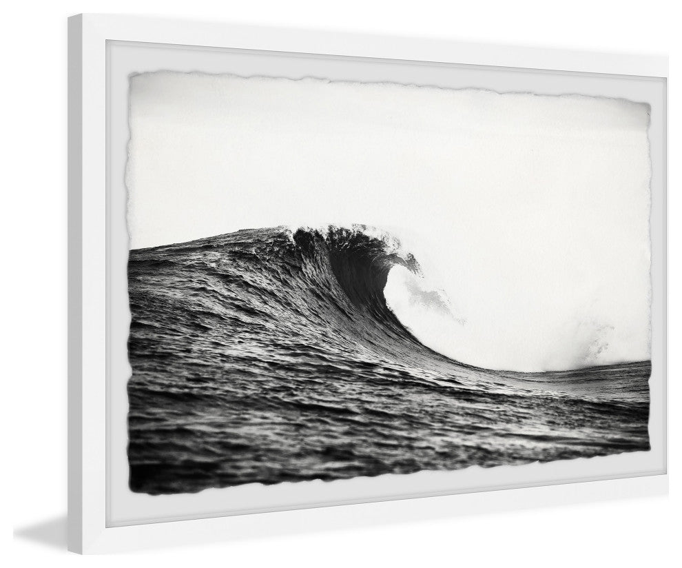 "Big Wave Surfing" Framed Painting Print, 18x12