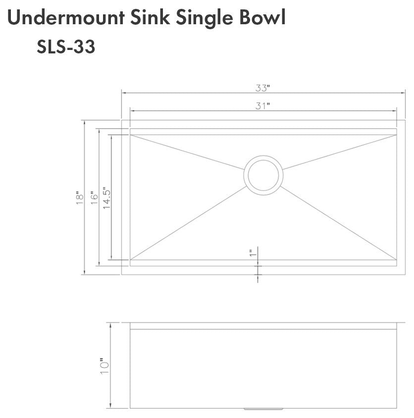 ZLINE Undermount Single Bowl Sink in Stainless Steel with Accessories