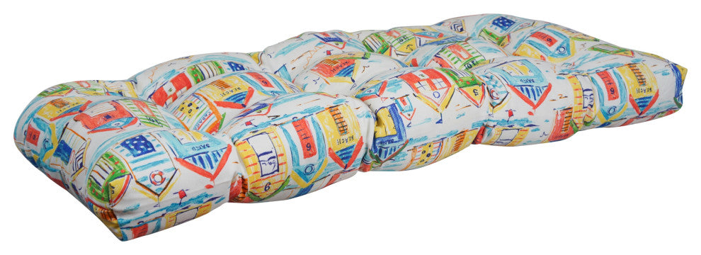 42"X19" U-Shaped Patterned Polyester Tufted Settee/Bench Cushion, Baycove Hut