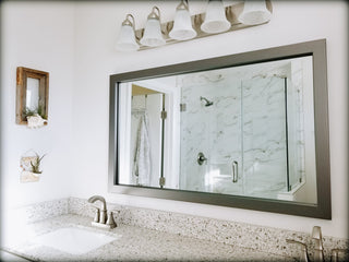 Pendleton Framed Wall Mirror, Satin Nickel, 22"x30"