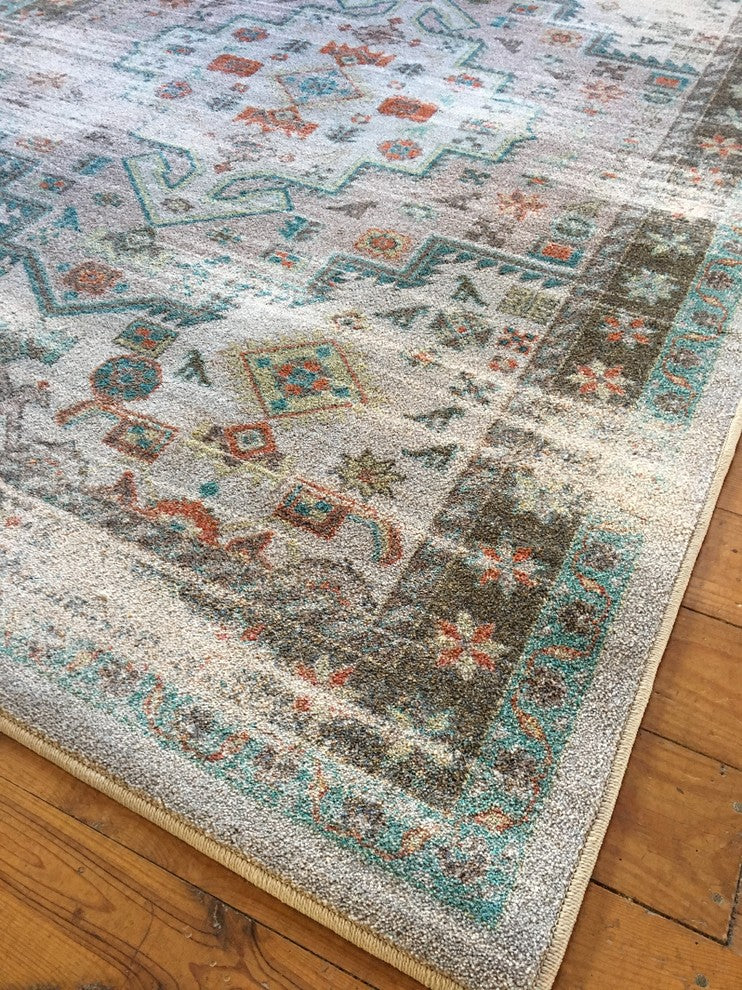 Persian Version OKA Light Distressed Area Rug, 5'4"x7'8"